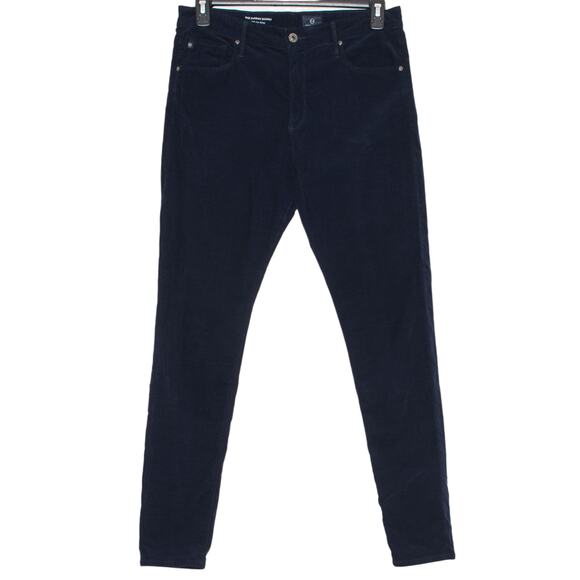 Adriano Goldschmied Pants Farrah Skinny Corduroy High Rise Minimalist Blue 32 - Picture 1 of 5